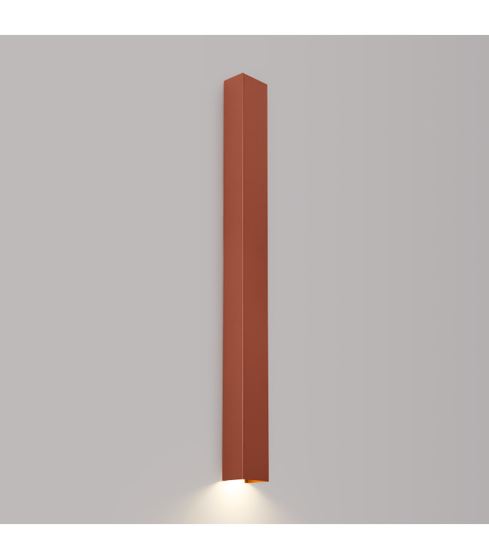 Freya 90cm Flush Wall Lamp Red Ochre 1x GU10-3