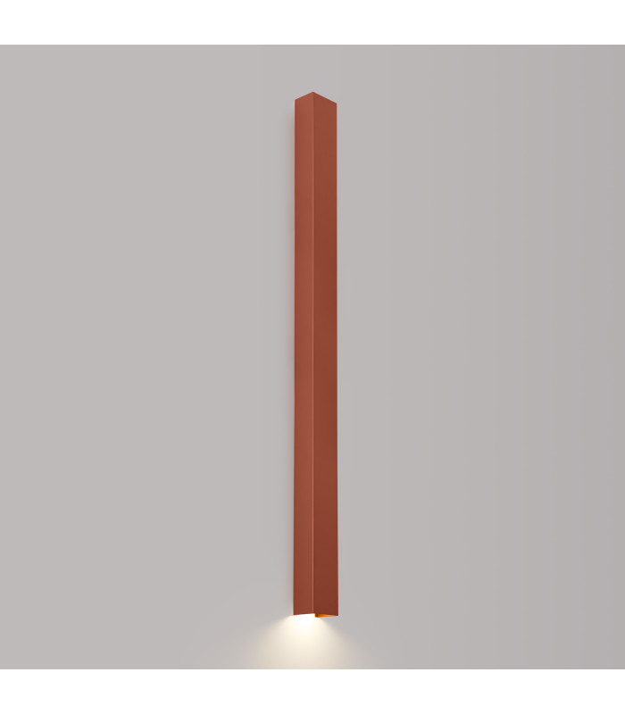 Freya 120cm Flush Wall Lamp Red Ochre 1x GU10-3