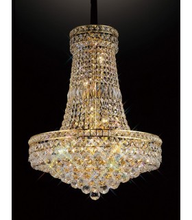 Ceiling Pendant Chandelier 14 Light French Gold, Crystal - 2