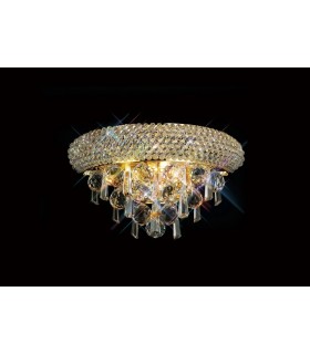 Wall Lamp Small 2 Light French Gold, Crystal - 2
