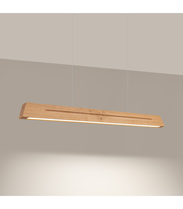 Skog LED 120cm Bar Pendant Ceiling Light Oak 4000K-3
