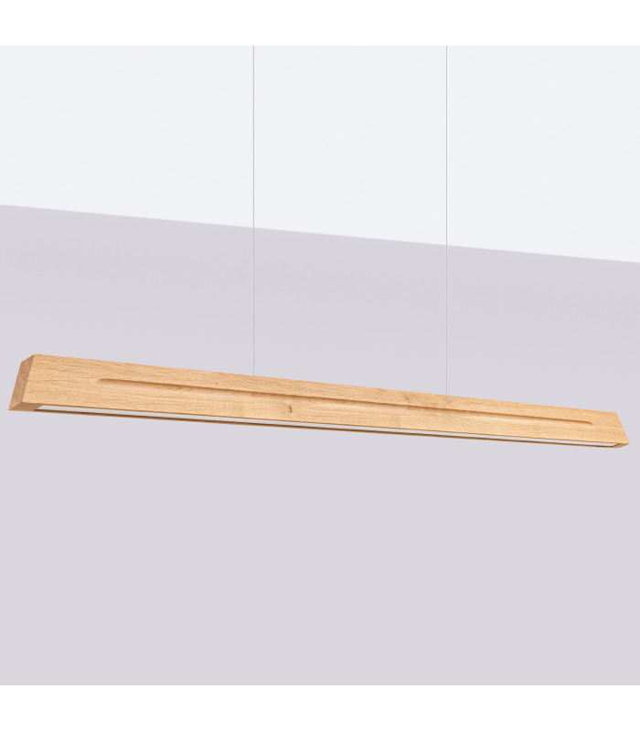 Skog LED 150cm Bar Pendant Ceiling Light Oak 4000K-2