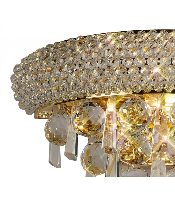 Wall Lamp Small 2 Light French Gold, Crystal - 5