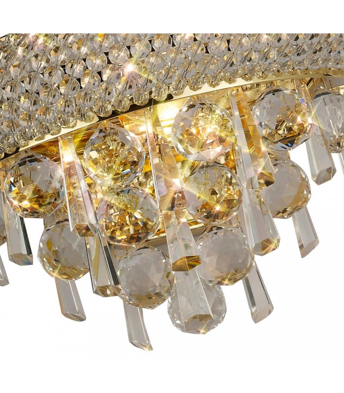 Wall Lamp Small 2 Light French Gold, Crystal - 6