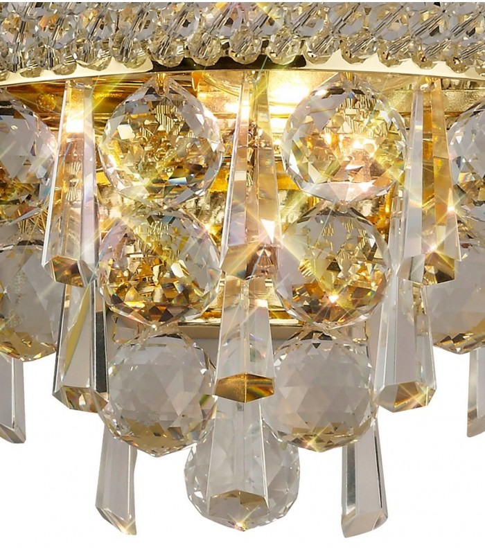 Wall Lamp Small 2 Light French Gold, Crystal - 7