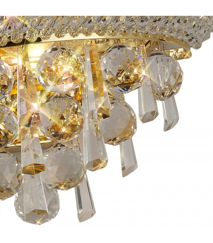 Wall Lamp Small 2 Light French Gold, Crystal - 8