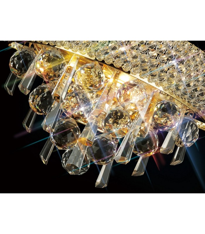 Wall Lamp Small 2 Light French Gold, Crystal - 9
