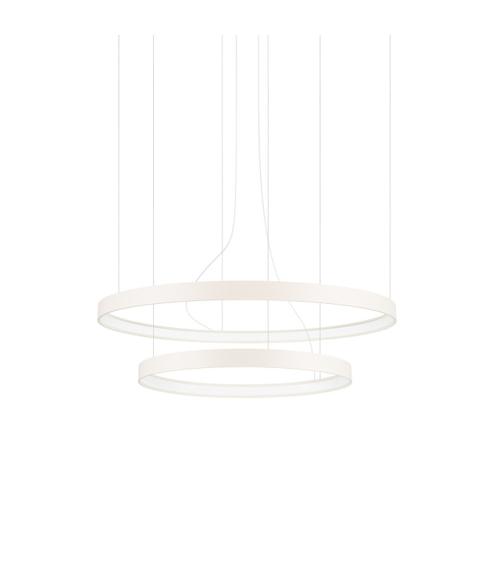 Rio 78cm Twin Ring Integrated LED Pendant Ceiling Light Beige 3000K-1