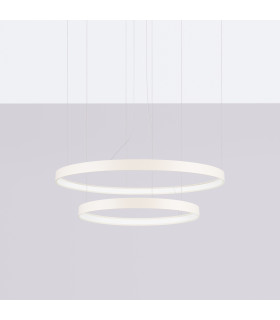Rio 78cm Twin Ring Integrated LED Pendant Ceiling Light Beige 3000K-2