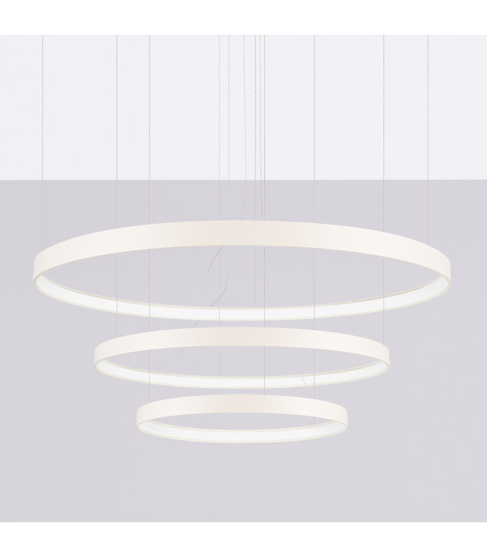 Rio 110cm Triple Ring Integrated LED Pendant Ceiling Light Beige 3000K-2