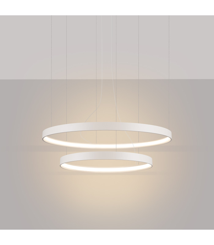 Rio 78cm Twin Ring Integrated LED Pendant Ceiling Light Beige 3000K-3