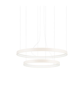 Rio 78cm Twin Ring Integrated LED Pendant Ceiling Light Beige 4000K-1