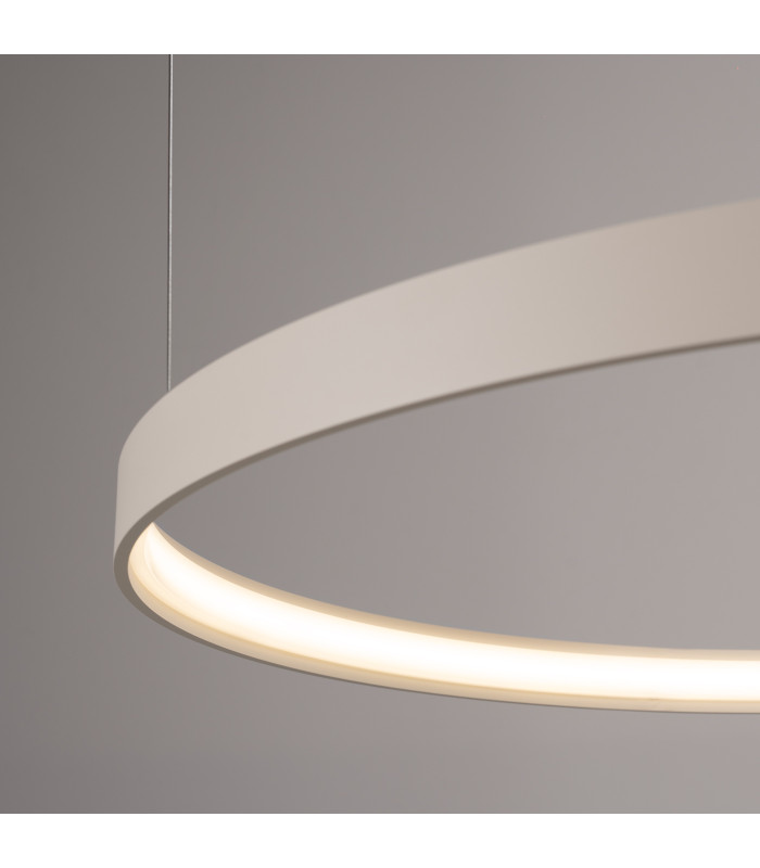 Rio 78cm Twin Ring Integrated LED Pendant Ceiling Light Beige 3000K-5