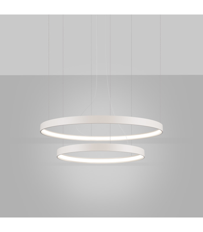 Rio 78cm Twin Ring Integrated LED Pendant Ceiling Light Beige 4000K-3