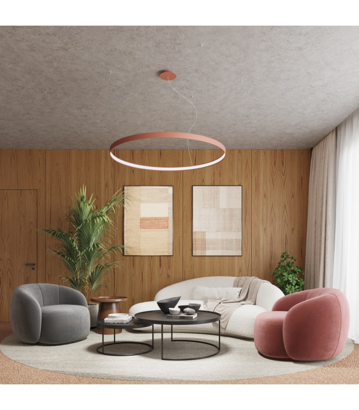 Rio 78cm Integrated LED Pendant Ceiling Light Beige 4000K-11