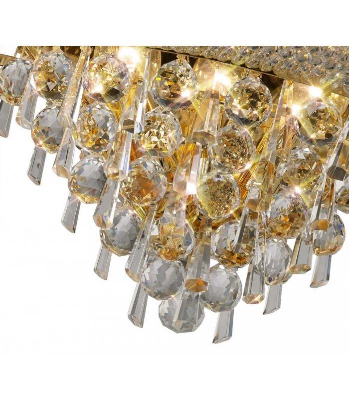 Wall Lamp Medium 3 Light French Gold, Crystal - 6