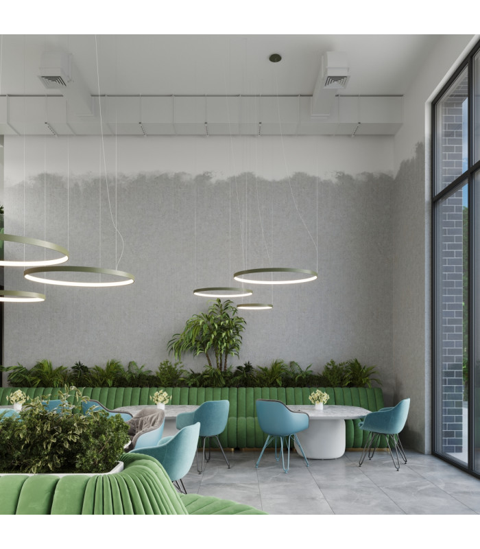 Rio 110cm Triple Ring Integrated LED Pendant Ceiling Light Beige 3000K-10