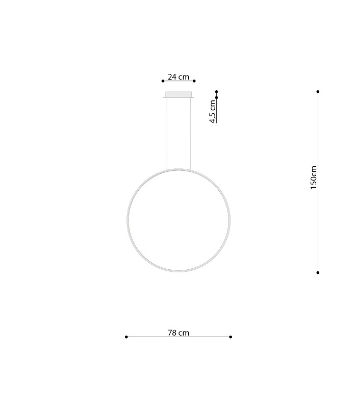 Rio 78cm Verticle Ring Integrated LED Pendant Ceiling Light Beige 3000K-9