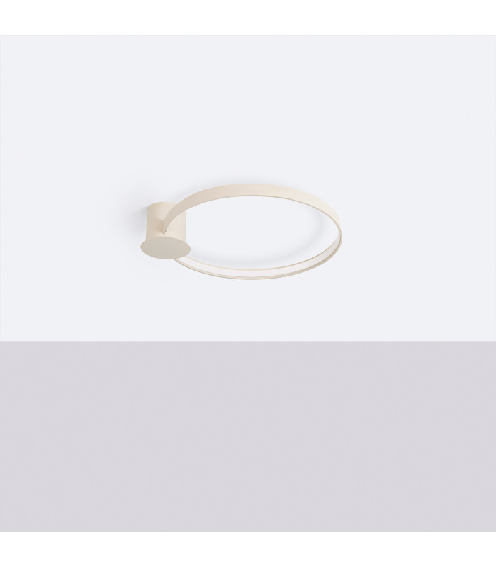 Rio 55cm Integrated LED Semi Flush Ceiling Light Beige 3000K-2