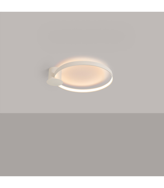 Rio 55cm Integrated LED Semi Flush Ceiling Light Beige 3000K-3