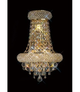 Wall Lamp Large 3 Light French Gold, Crystal - 2