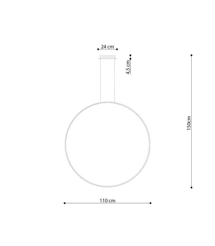 Rio 110cm Verticle Ring Integrated LED Pendant Ceiling Light Beige 3000K-9