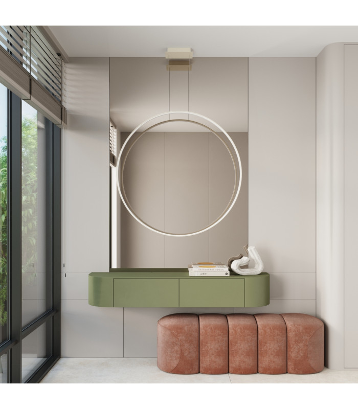 Rio 78cm Verticle Ring Integrated LED Pendant Ceiling Light Beige 3000K-11