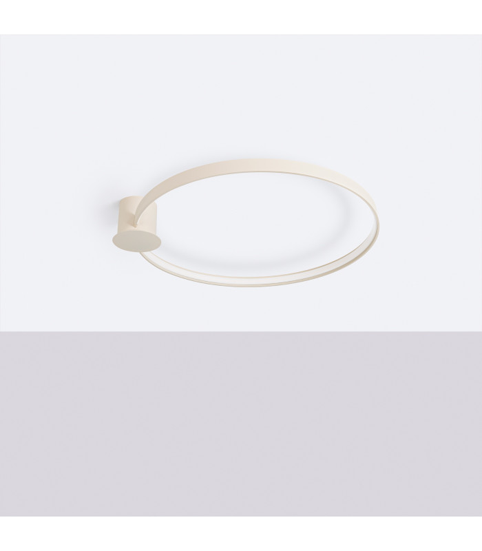 Rio 78cm Integrated LED Semi Flush Ceiling Light Beige 3000K-2