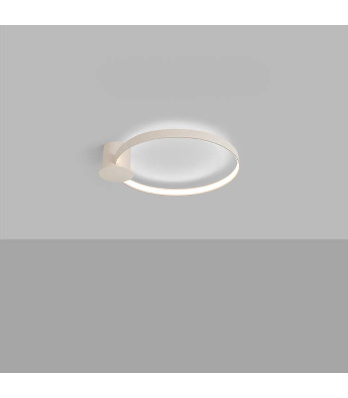Rio 55cm Integrated LED Semi Flush Ceiling Light Beige 4000K-3