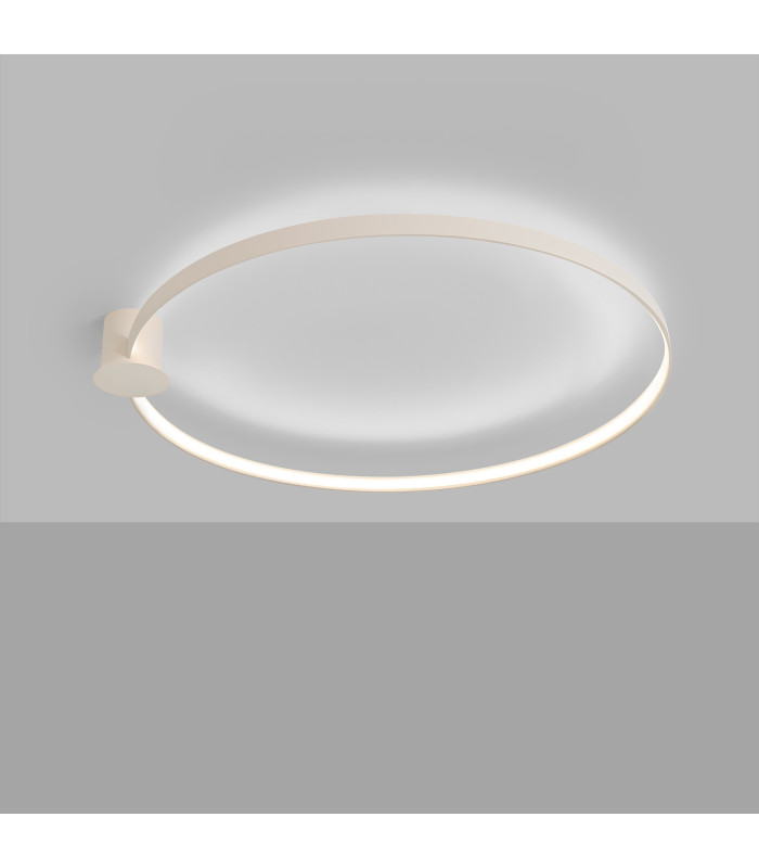 Rio 110cm Integrated LED Semi Flush Ceiling Light Beige 4000K-3