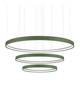 Rio 110cm Triple Ring Integrated LED Pendant Ceiling Light Olive Green 3000K-1