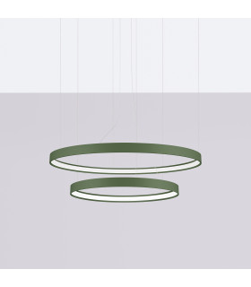 Rio 78cm Twin Ring Integrated LED Pendant Ceiling Light Olive Green 4000K-2