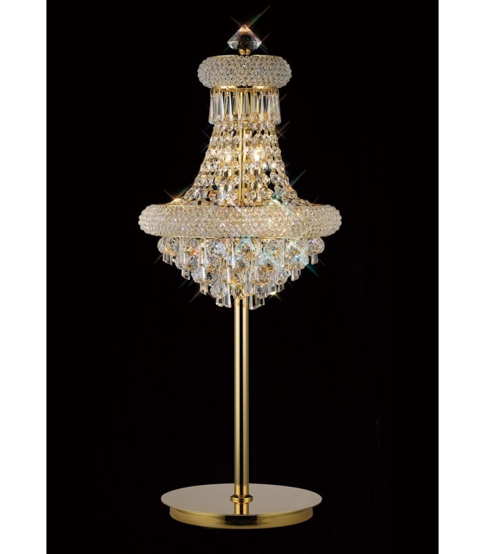 Table Lamp 5 Light French Gold, Crystal - 2