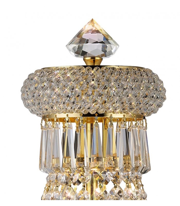 Table Lamp 5 Light French Gold, Crystal - 4