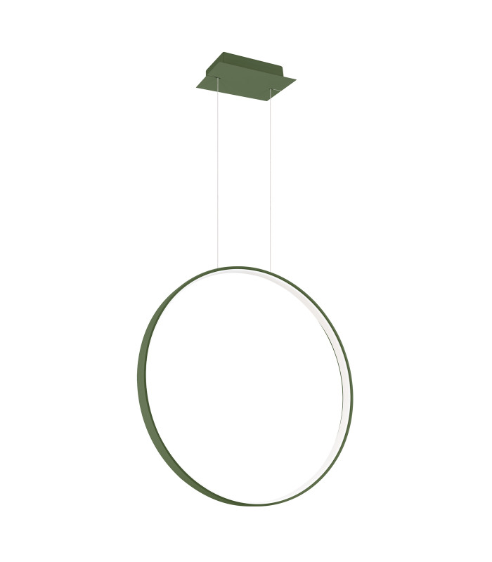 Rio 55cm Verticle Ring Integrated LED Pendant Ceiling Light Olive Green 3000K-1