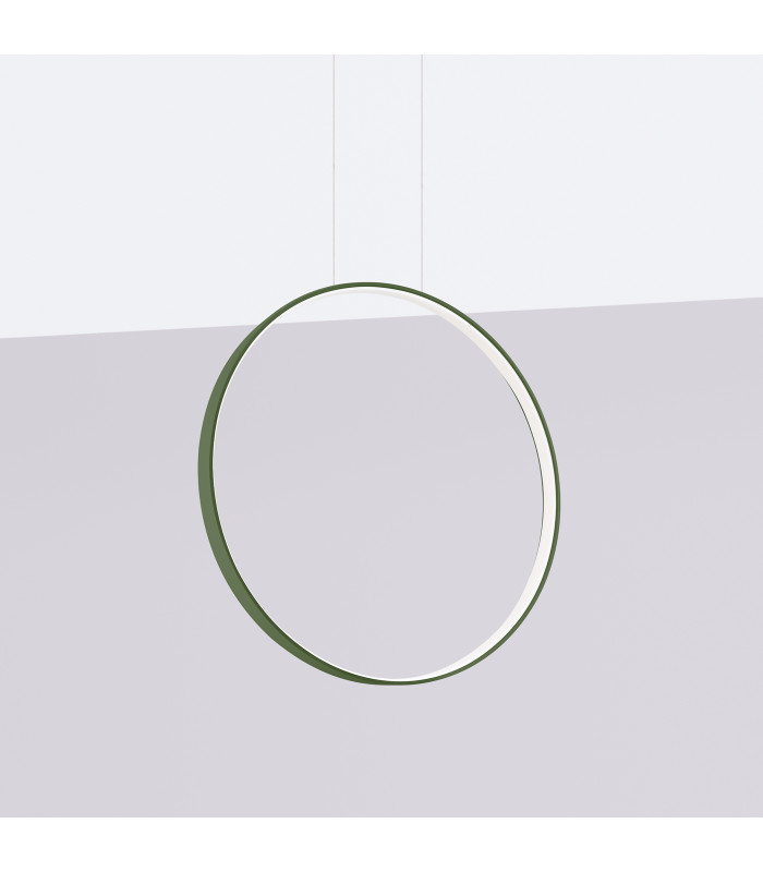 Rio 55cm Verticle Ring Integrated LED Pendant Ceiling Light Olive Green 3000K-2