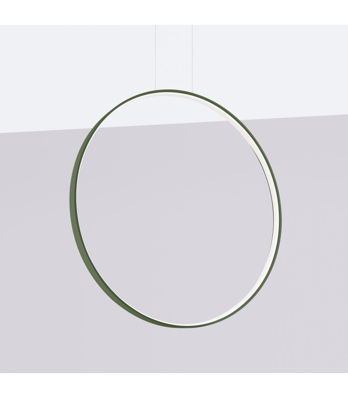 Rio 78cm Verticle Ring Integrated LED Pendant Ceiling Light Olive Green 3000K-2