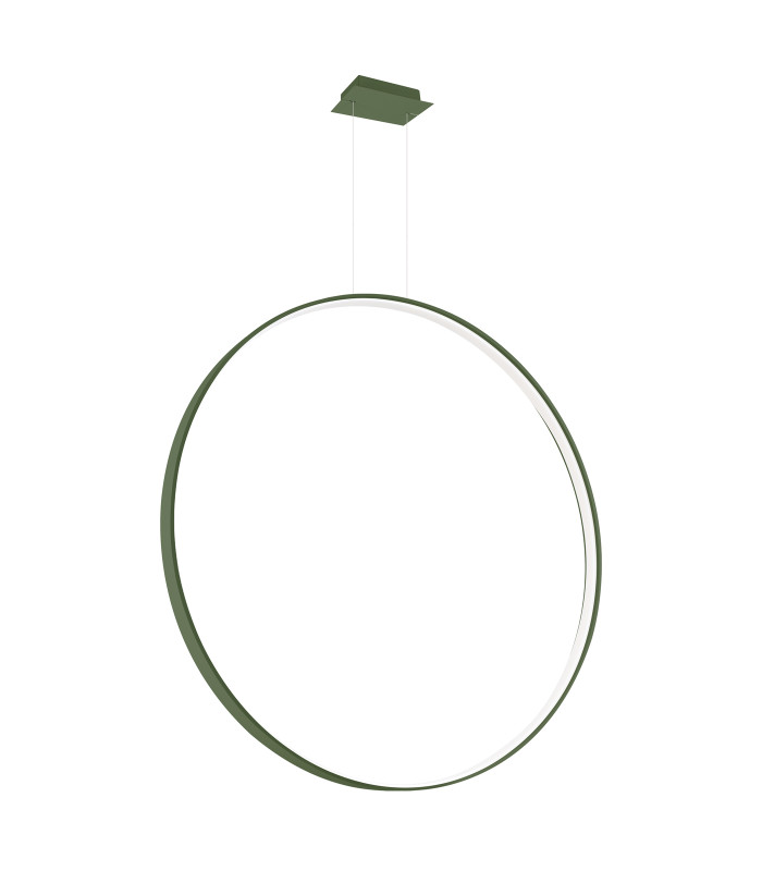 Rio 110cm Verticle Ring Integrated LED Pendant Ceiling Light Olive Green 4000K-1