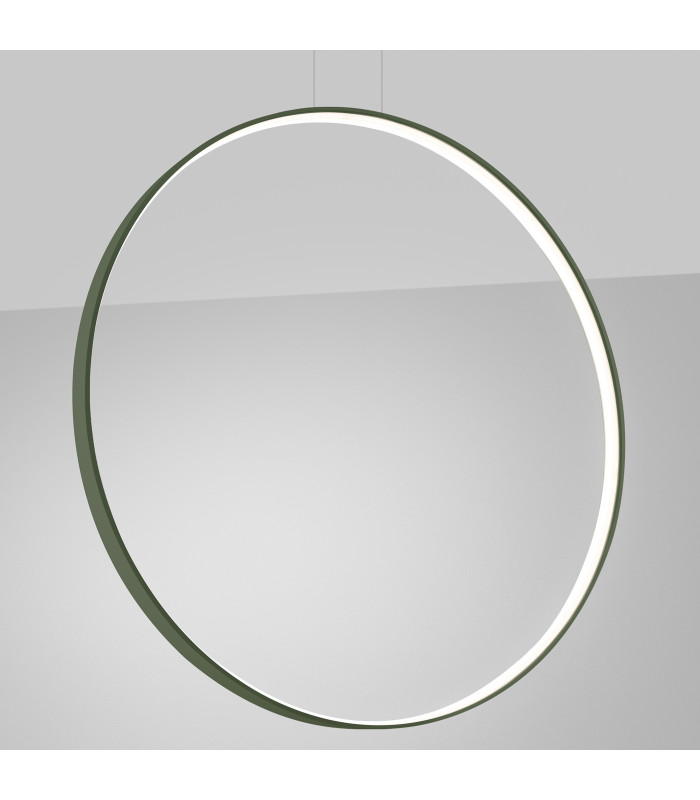 Rio 110cm Verticle Ring Integrated LED Pendant Ceiling Light Olive Green 4000K-3