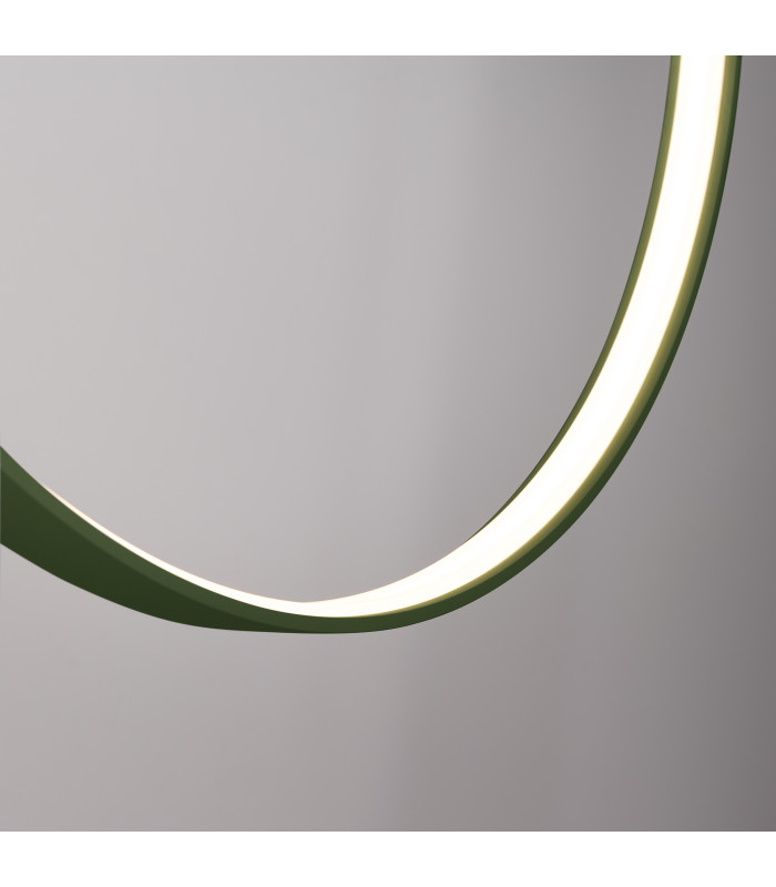 Rio 110cm Verticle Ring Integrated LED Pendant Ceiling Light Olive Green 4000K-7