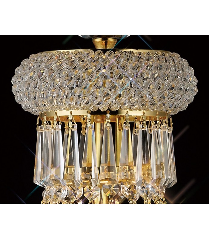 Table Lamp 5 Light French Gold, Crystal - 14