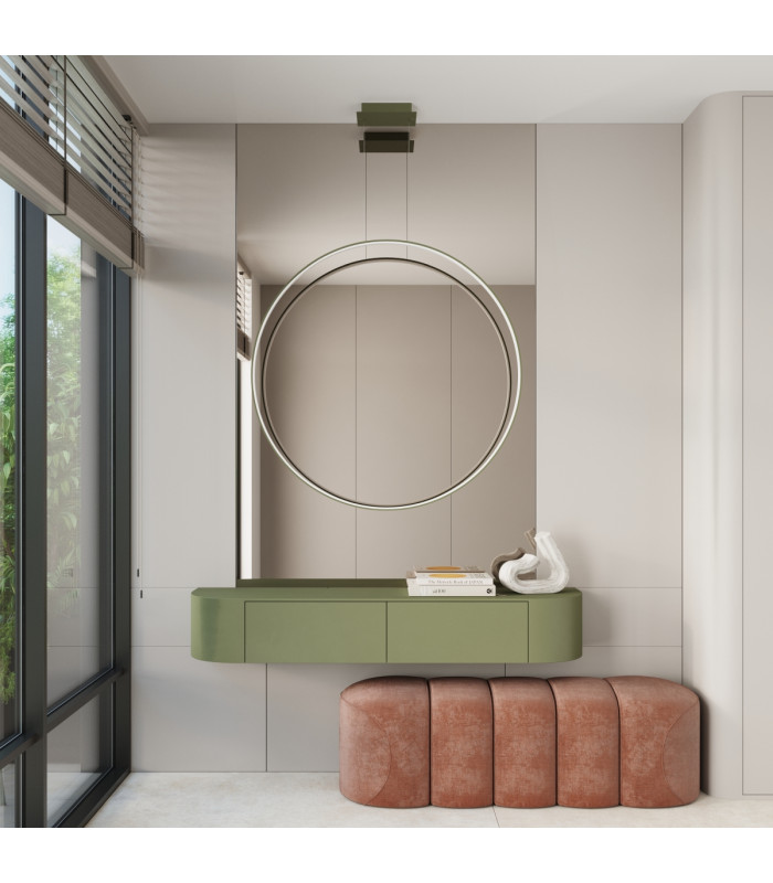 Rio 78cm Verticle Ring Integrated LED Pendant Ceiling Light Olive Green 3000K-11