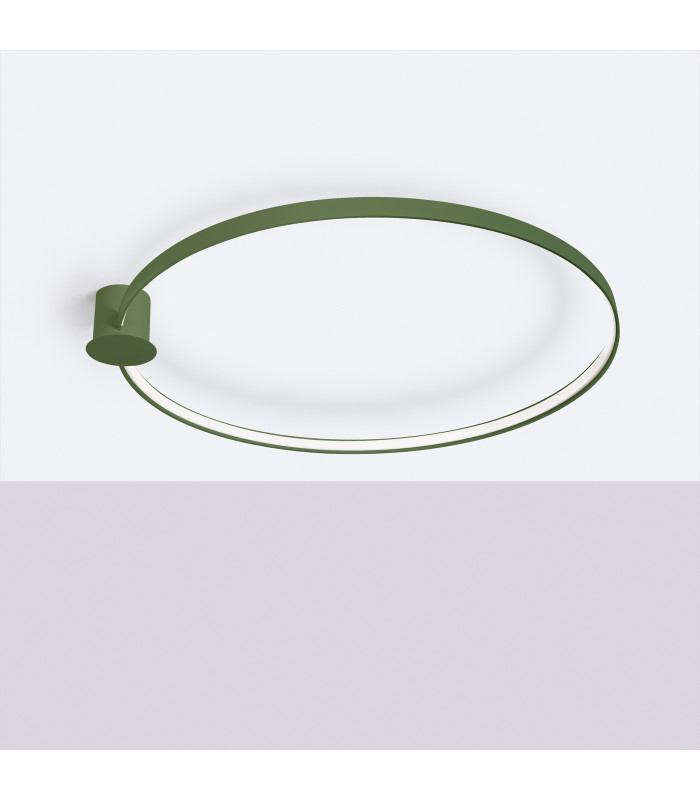 Rio 110cm Integrated LED Semi Flush Ceiling Light Olive Green 3000K-2