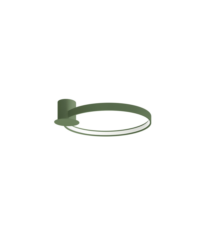 Rio 55cm Integrated LED Semi Flush Ceiling Light Olive Green 4000K-1