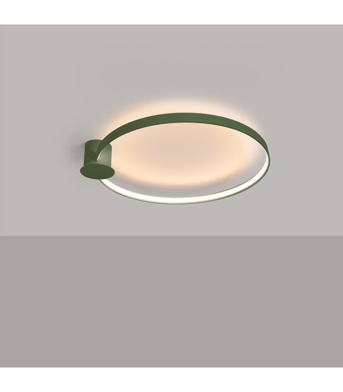 Rio 78cm Integrated LED Semi Flush Ceiling Light Olive Green 3000K-3
