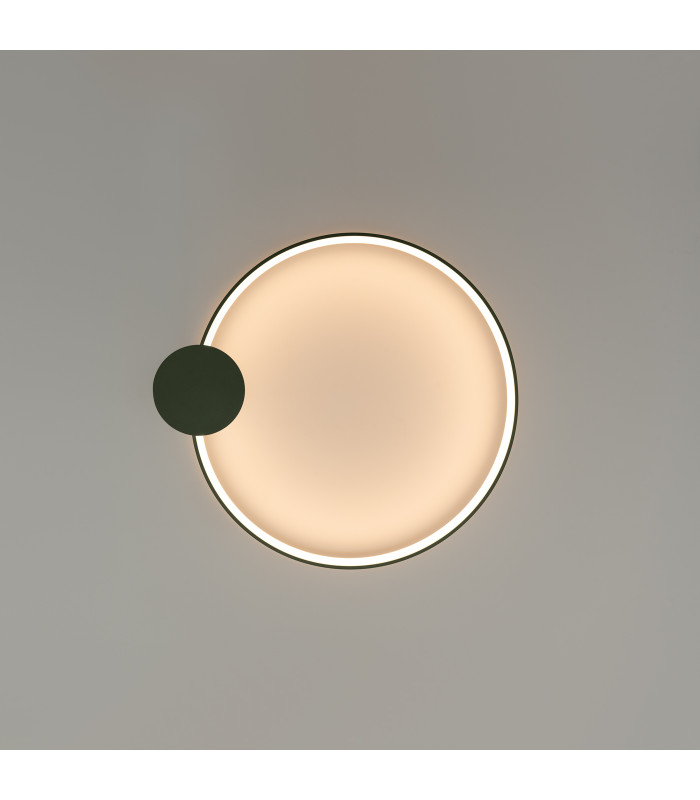 Rio 55cm Integrated LED Semi Flush Ceiling Light Olive Green 3000K-7