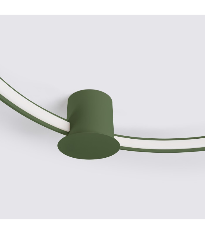 Rio 78cm Integrated LED Semi Flush Ceiling Light Olive Green 3000K-4