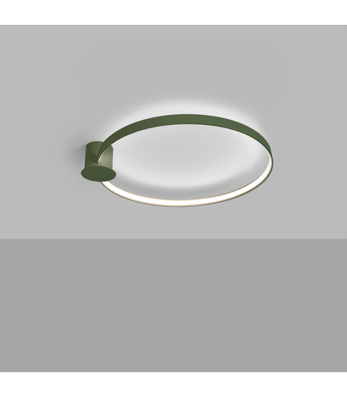 Rio 78cm Integrated LED Semi Flush Ceiling Light Olive Green 4000K-3