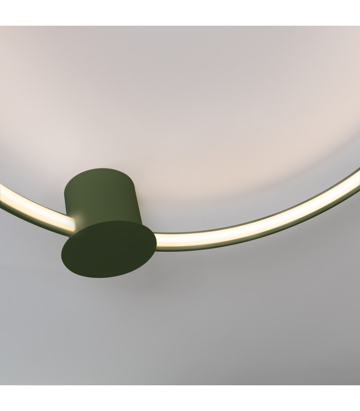 Rio 78cm Integrated LED Semi Flush Ceiling Light Olive Green 3000K-6