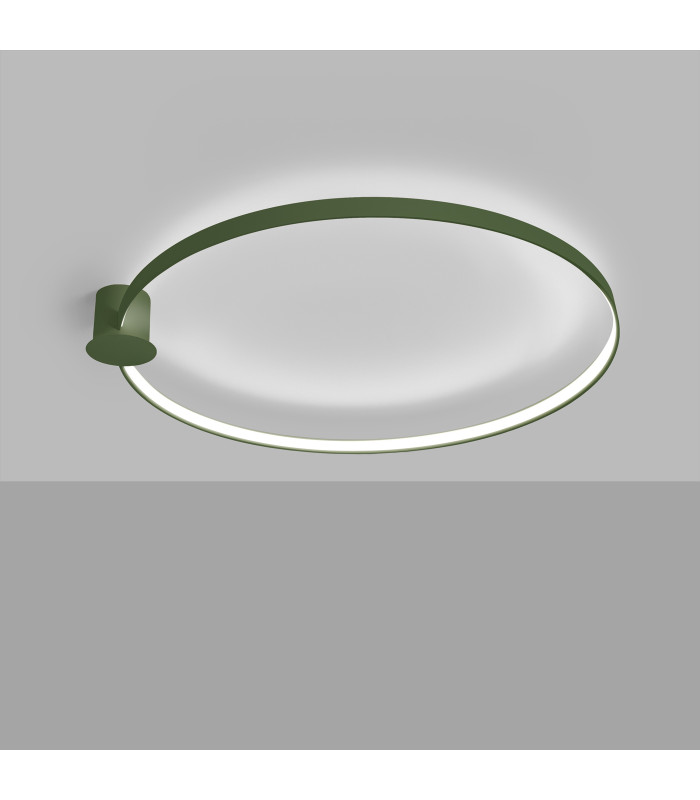 Rio 110cm Integrated LED Semi Flush Ceiling Light Olive Green 4000K-3